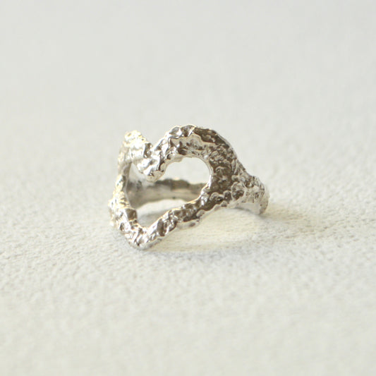 Small Textured Heart Ring