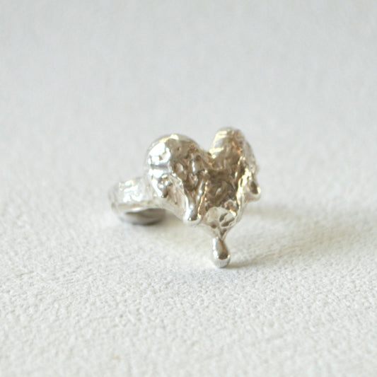 Textured Melting Heart Ring