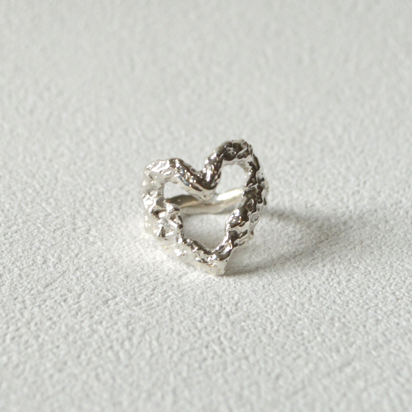 Textured Heart Ring