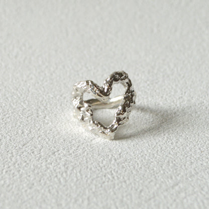 Textured Heart Ring