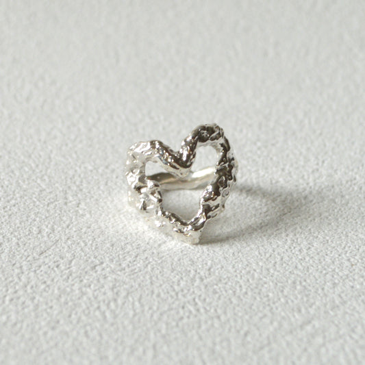Textured Heart Ring