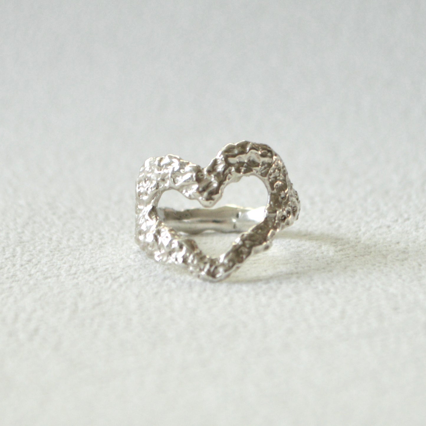 Small Textured Heart Ring