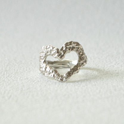 Small Textured Heart Ring