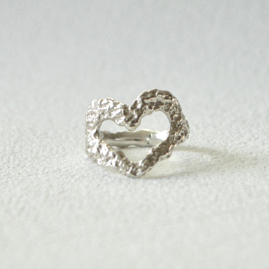 Small Textured Heart Ring