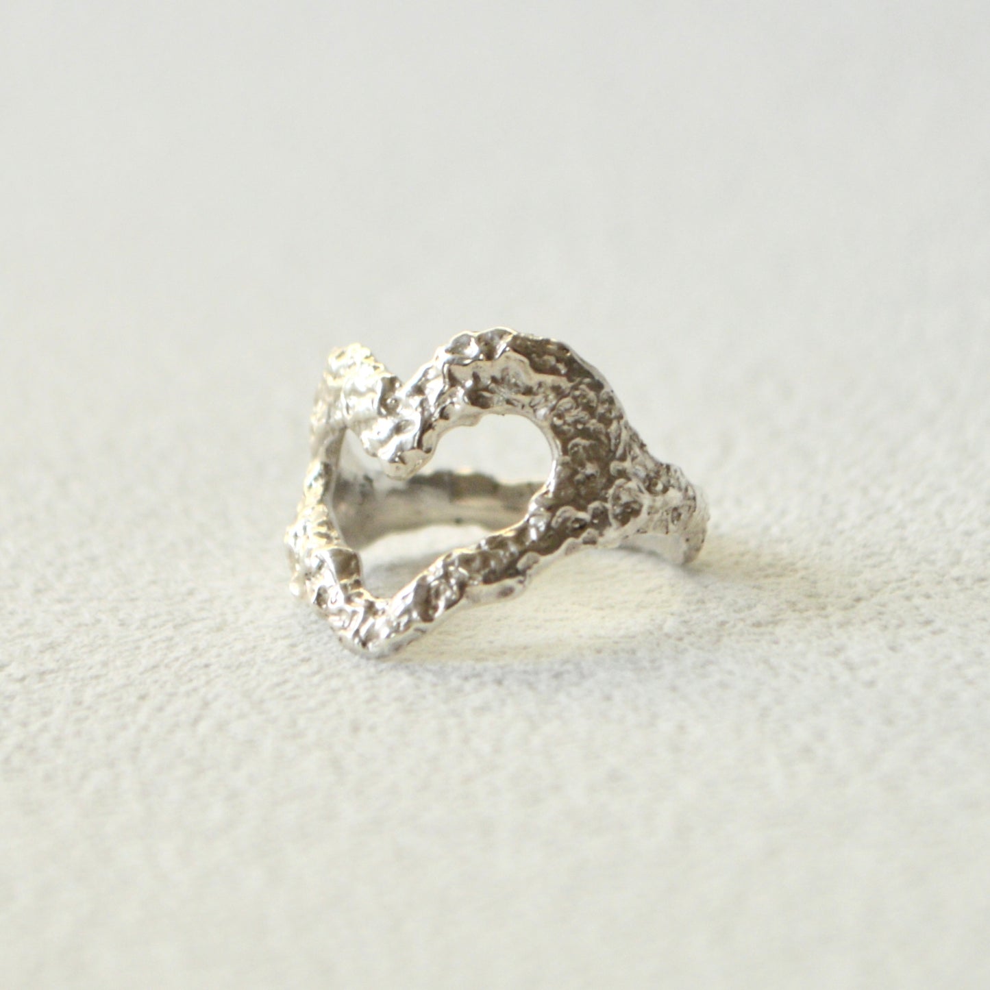 Small Textured Heart Ring