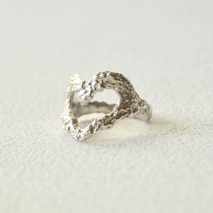 Small Textured Heart Ring