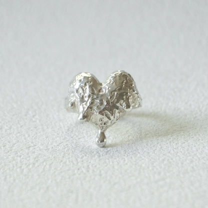 Textured Melting Heart Ring