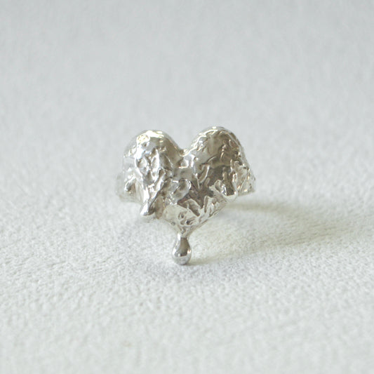 Textured Melting Heart Ring