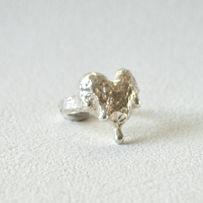 Textured Melting Heart Ring