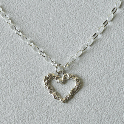 Mini Textured Heart Pendant
