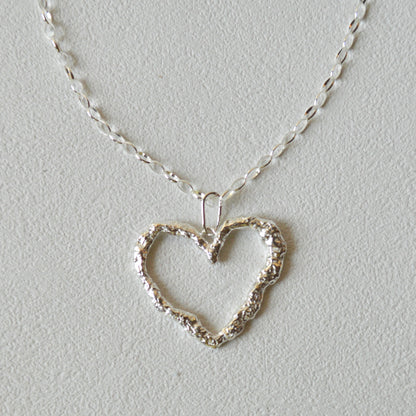 XL Textured Heart Pendant
