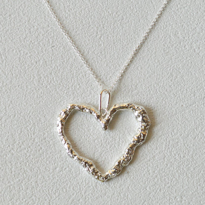 XL Textured Heart Pendant
