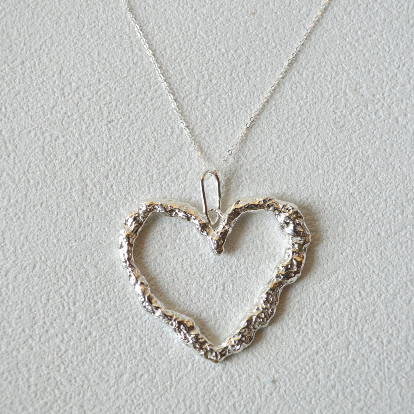 XL Textured Heart Pendant