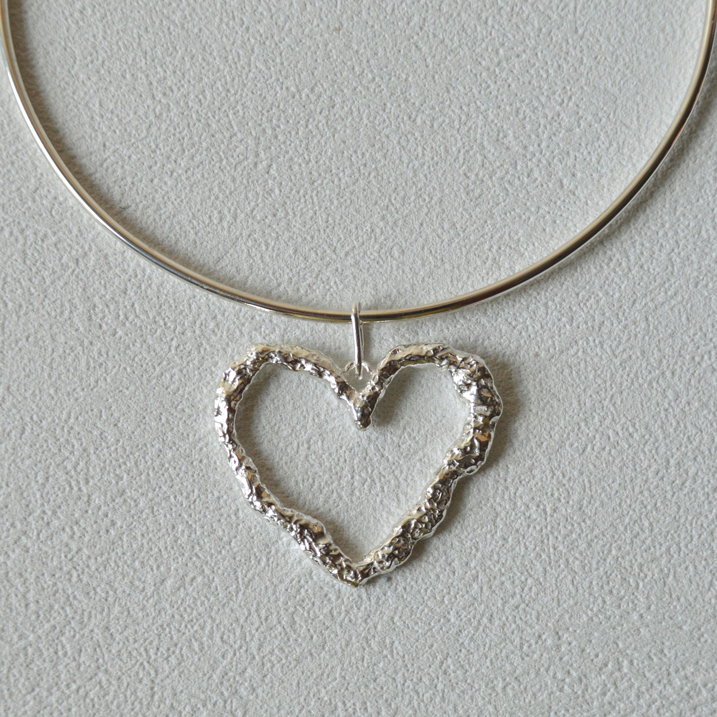 XL Textured Heart Pendant