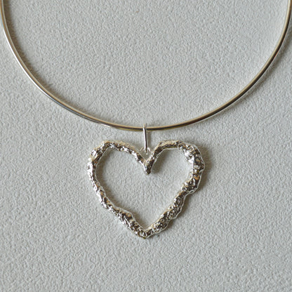 XL Textured Heart Pendant