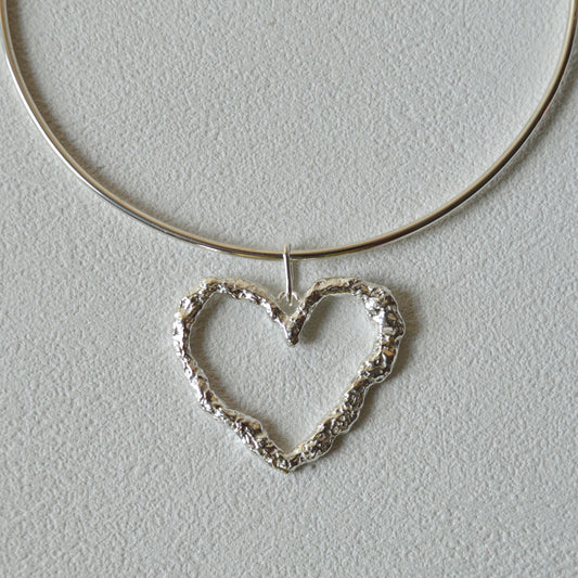 XL Textured Heart Pendant
