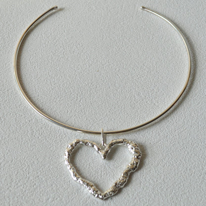 XL Textured Heart Pendant