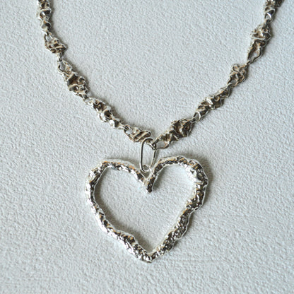 XL Textured Heart Pendant