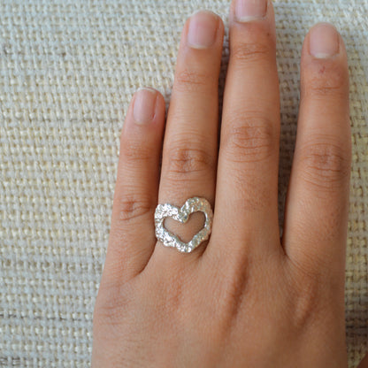 Small Textured Heart Ring