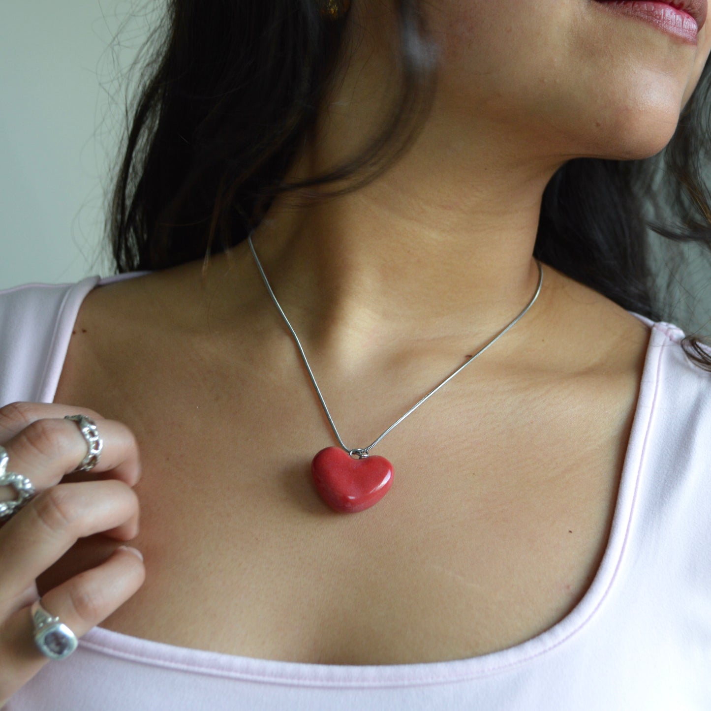 Ceramic Heart Necklace